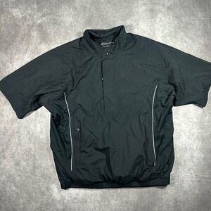 DryJoys by FootJoy Mens XL Black Short Sleeve Golf Windbreaker Pullover Jacket